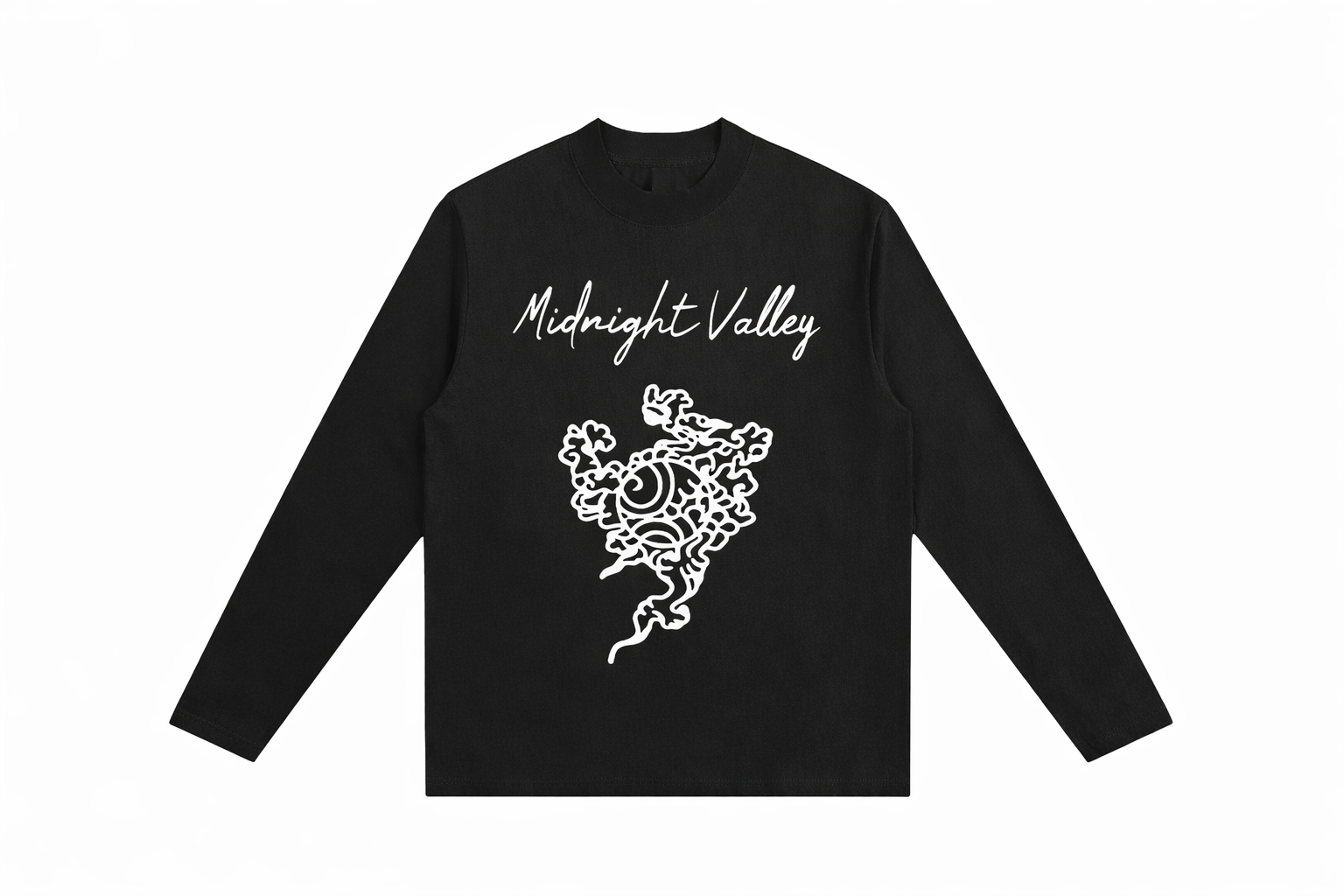 Midnight Valley Black/White Long-Sleeve Tee